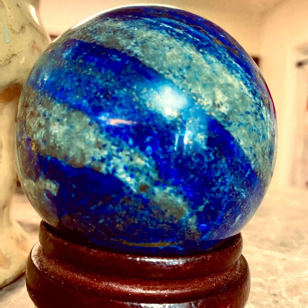 Lapis lazuli Blue and goldish Decorative Sphere